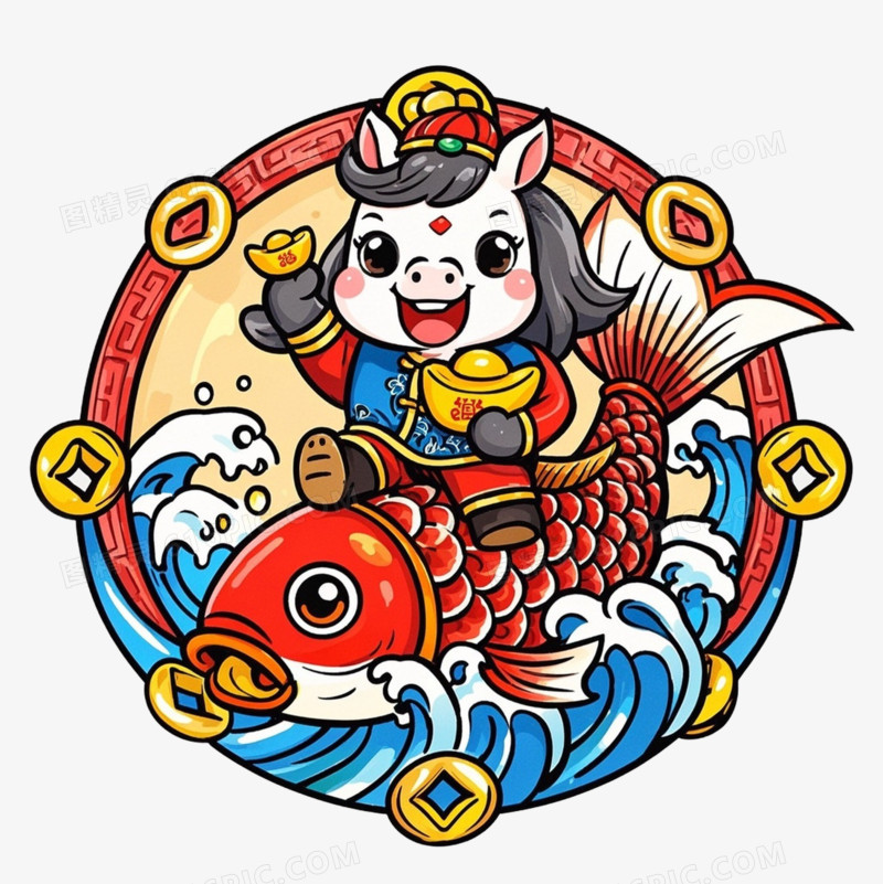 2026马年小马锦鲤IP形象