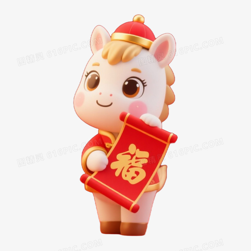 2026喜庆卡通马年IP形象免抠元素
