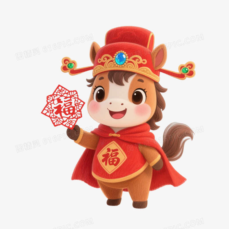 2026喜庆卡通马年IP形象免抠元素