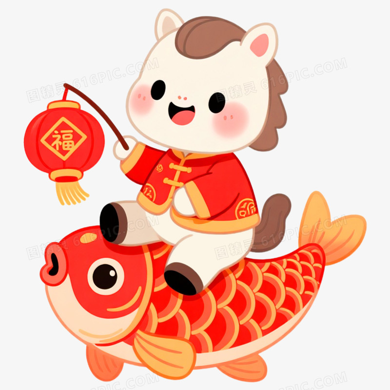 卡通手绘马形象免抠元素