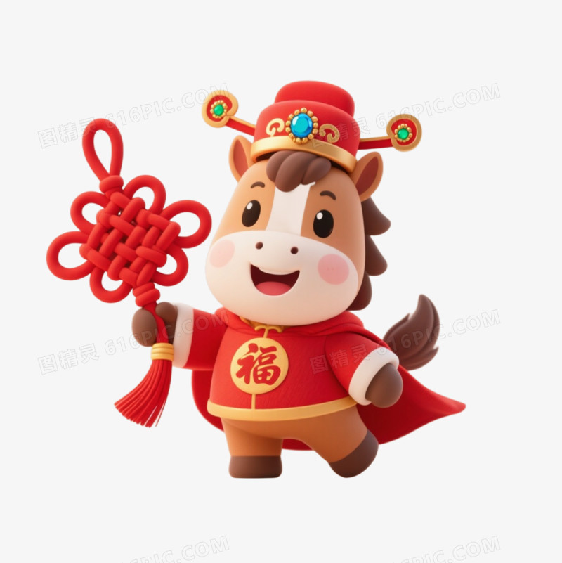 2026喜庆卡通马年IP形象免抠元素