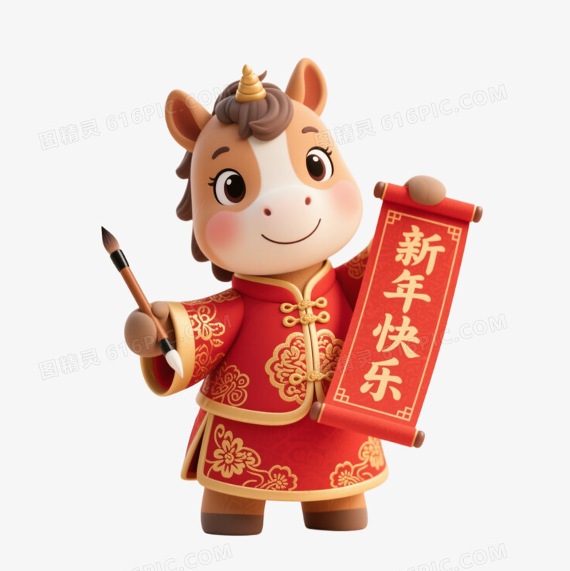2026喜庆卡通马年IP形象免抠元素