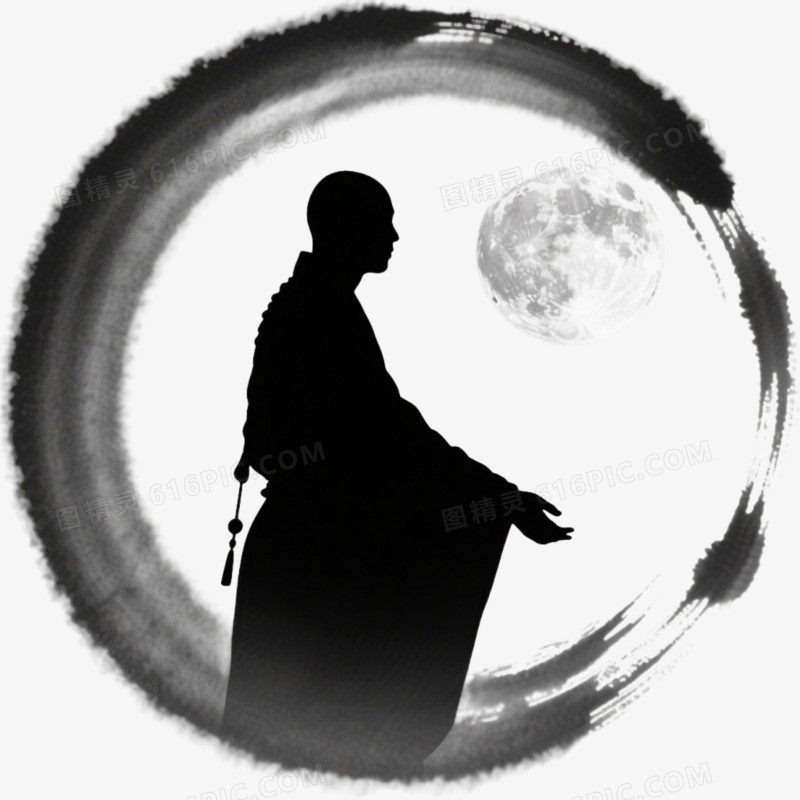 禅意僧人免抠元素