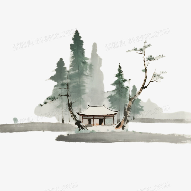 禅意建筑免抠元素
