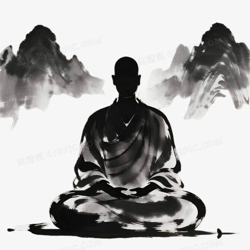禅意僧人免抠元素
