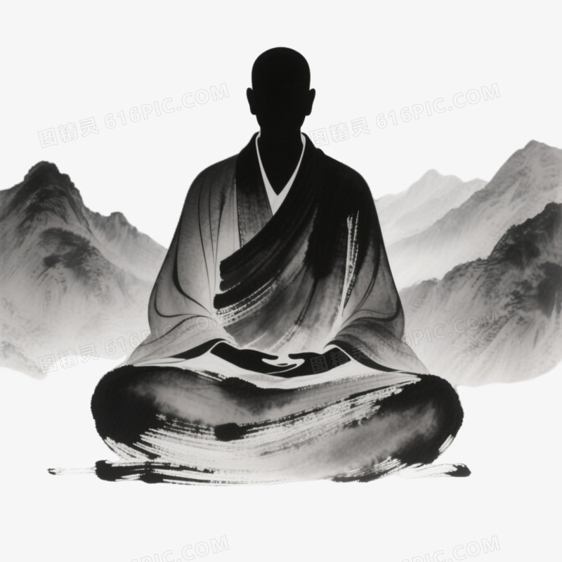 禅意僧人免抠元素