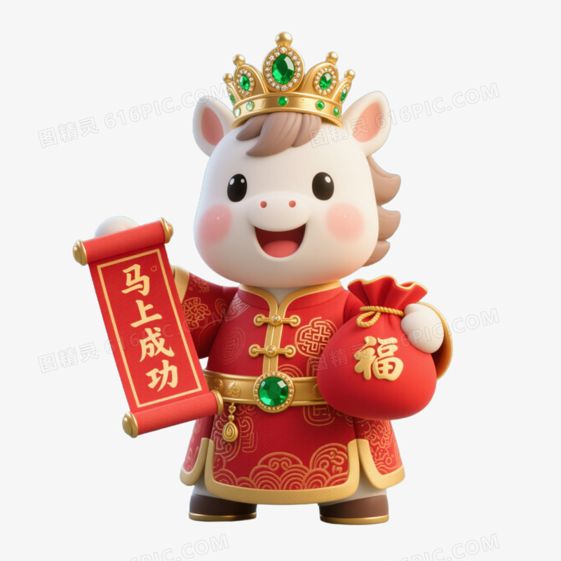 马年IP形象免扣元素免扣元素