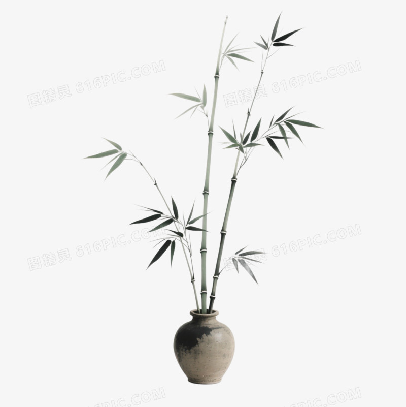 水墨风禅意摆件免扣元素