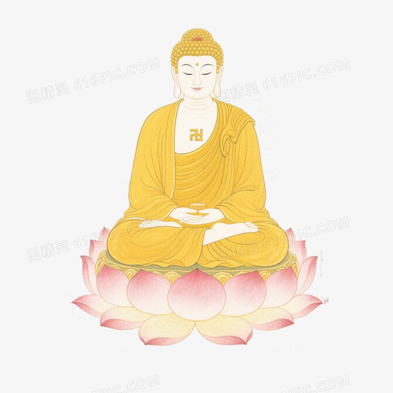 佛祖手绘卡通免抠元素