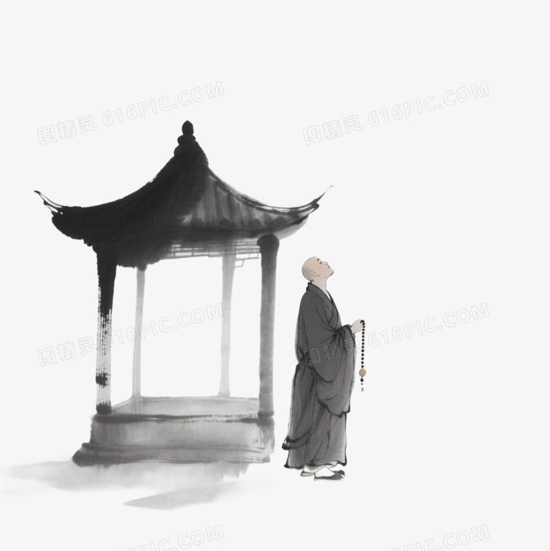 水墨风山水禅意免扣元素