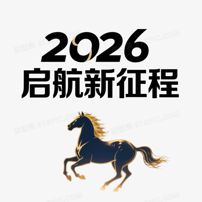 2026起航新征程艺术字免扣元素
