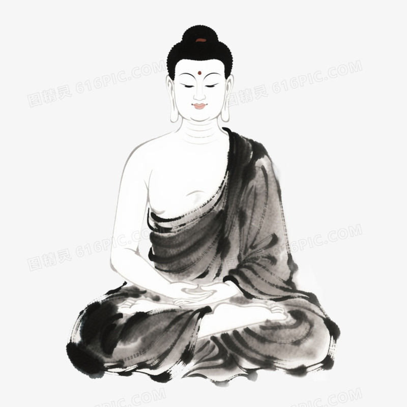佛祖手绘卡通免抠元素