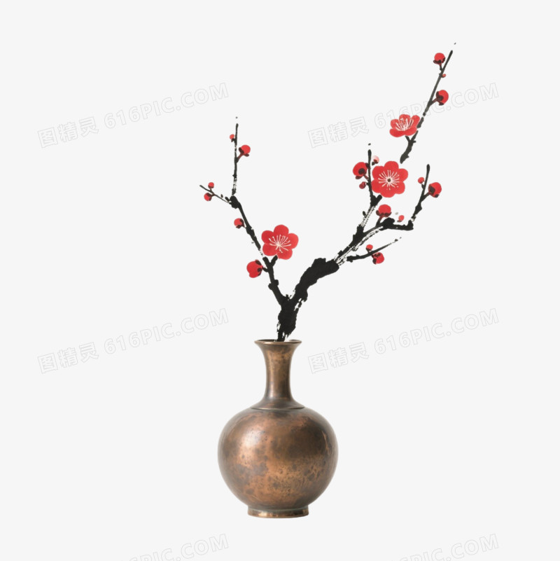 水墨风禅意摆件免扣元素