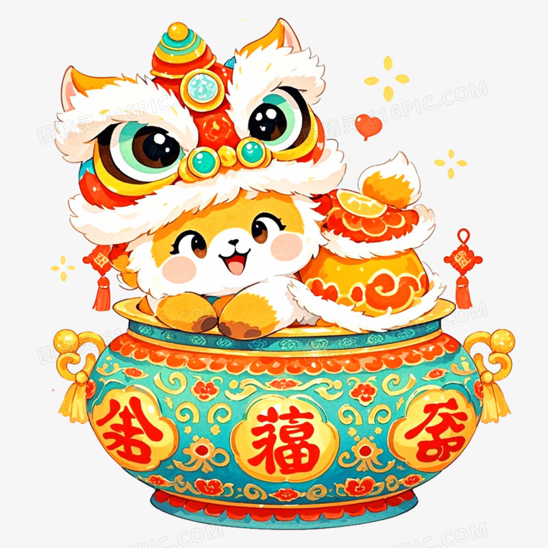 手绘插画创意马年形象IP免抠元素