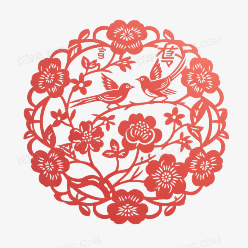 剪纸非遗文化免抠元素