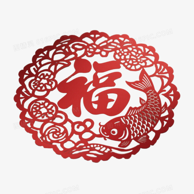 剪纸非遗文化免抠元素