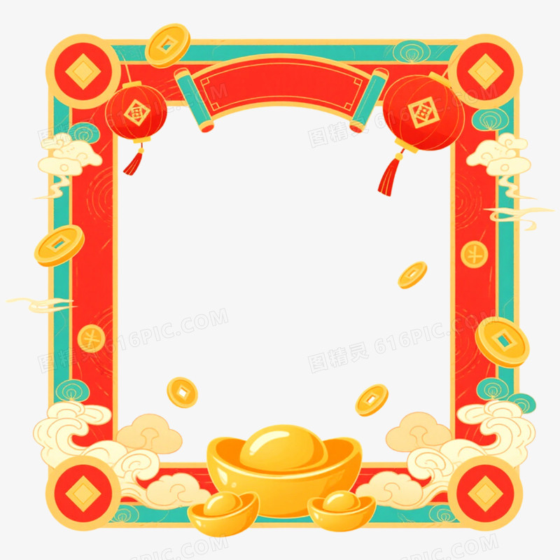 创意喜庆马年边框免抠元素