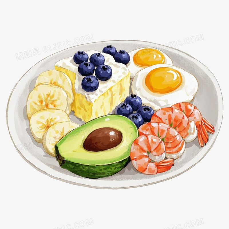 卡通手绘简餐免抠元素