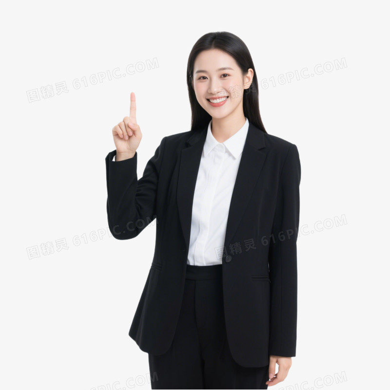 摄影比1手势的女职员免抠元素