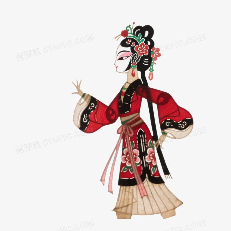 卡通皮影妇人免抠元素