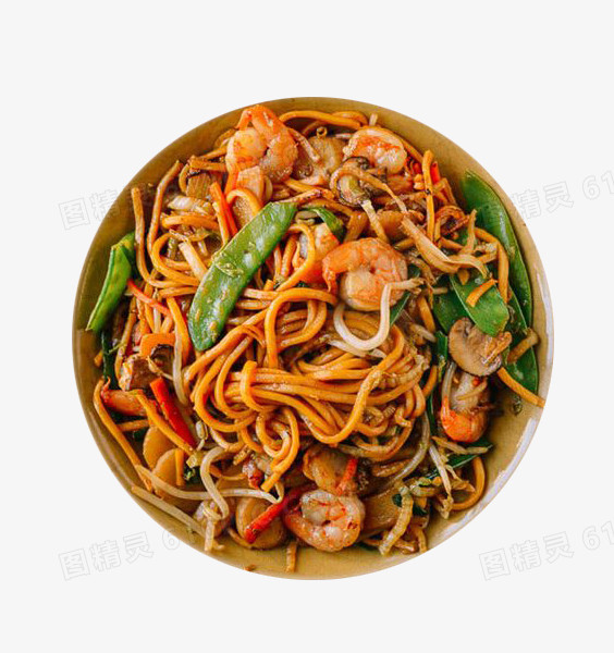 虾仁蔬菜炒面