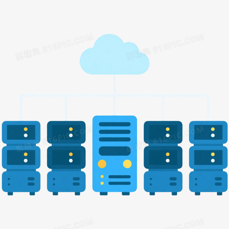 手绘插画服务器免抠元素