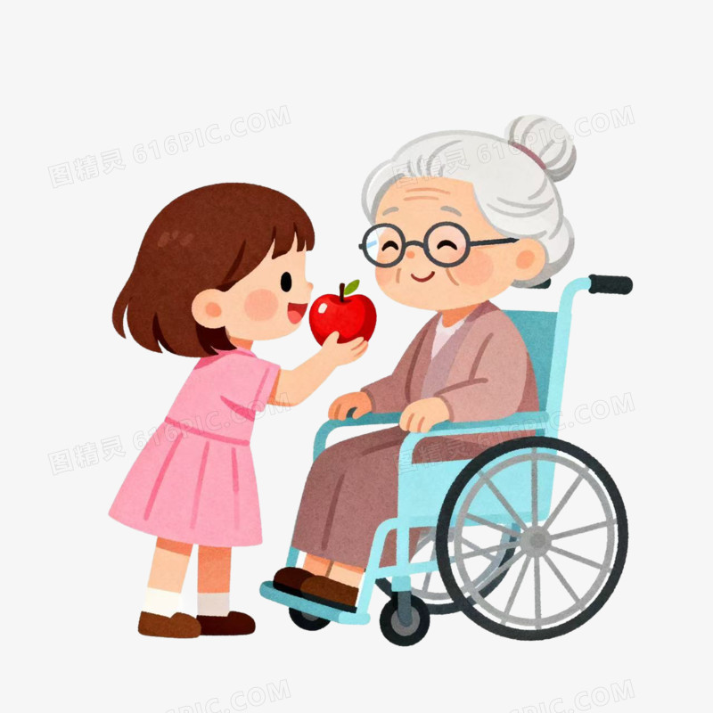 老人退休照顾老人生活免扣元素