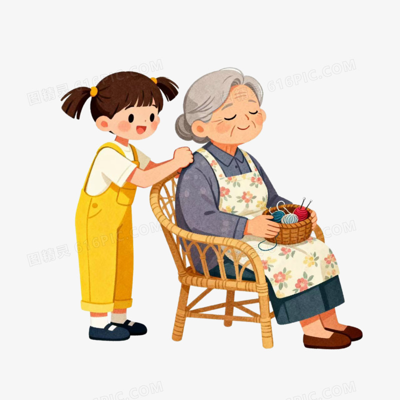 老人退休照顾老人生活免扣元素