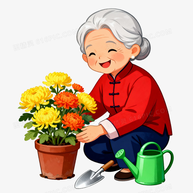 卡通插画风格重阳节主题免抠元素