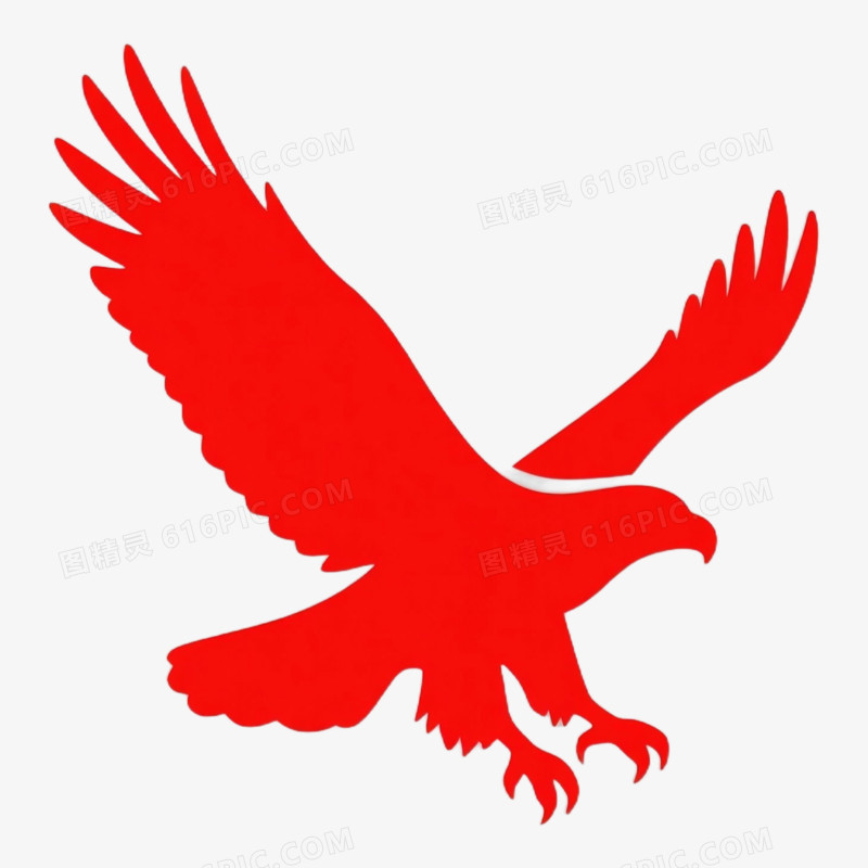 卡通手绘红色老鹰LOGO免抠元素