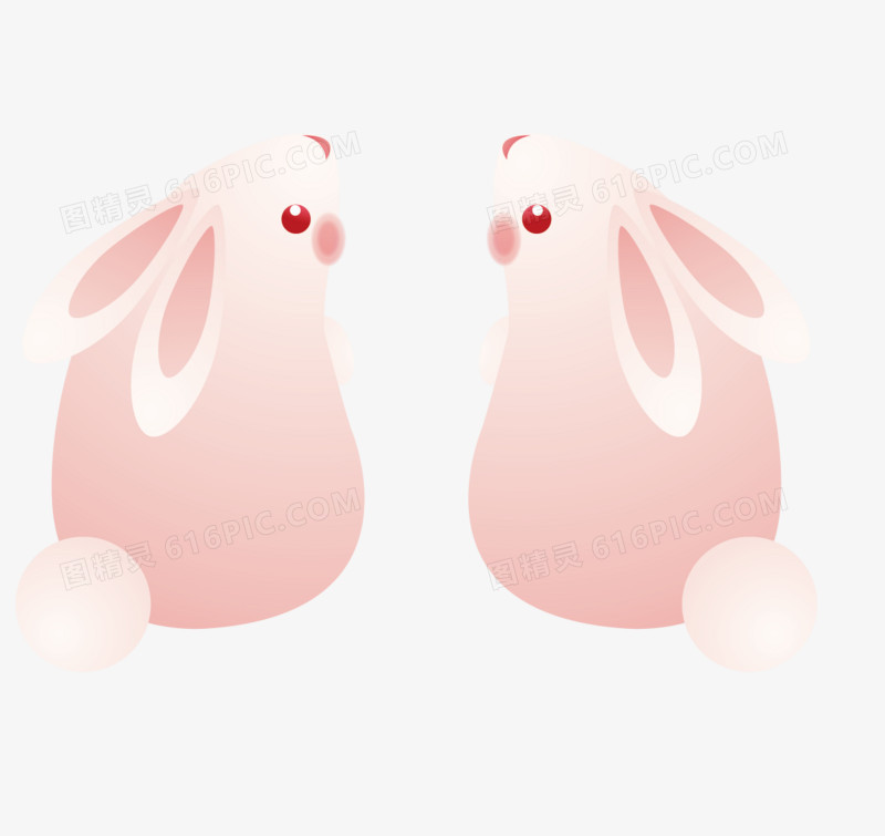 扁平化可爱的小白兔