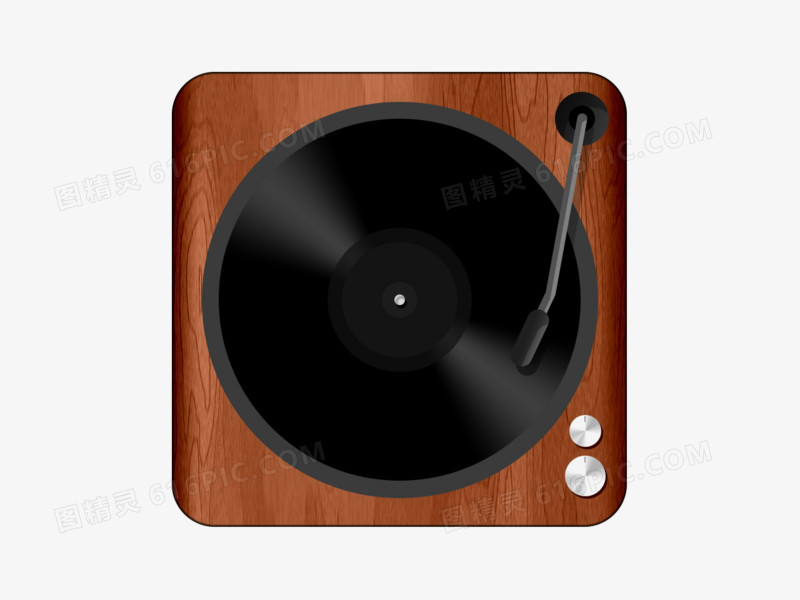 木质唱片机UI图标