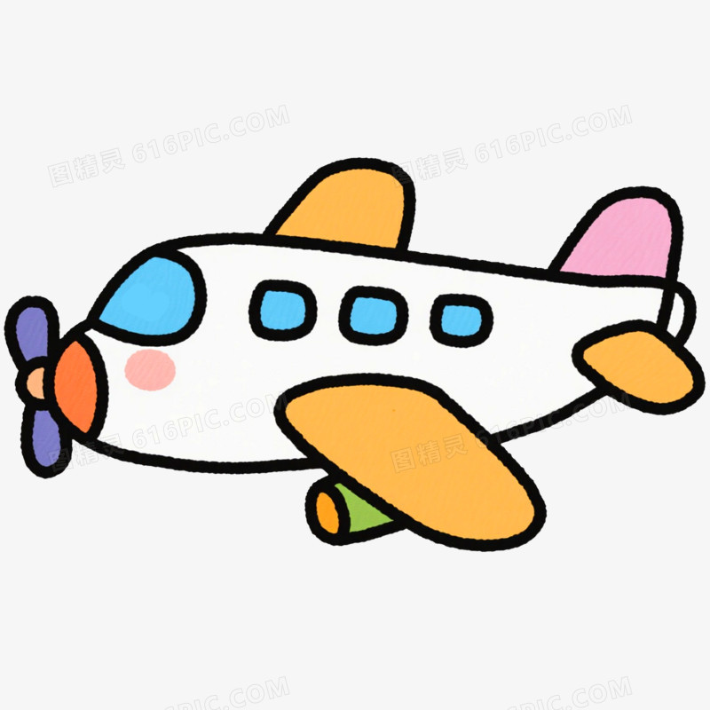 卡通飞机交通工具免抠元素