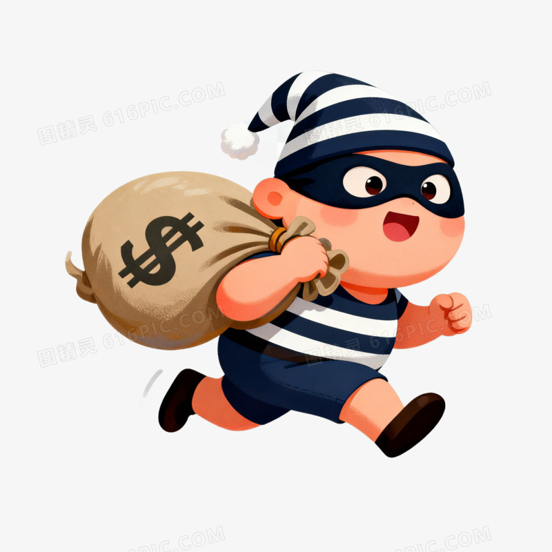 卡通手绘风强盗劫匪免抠元素