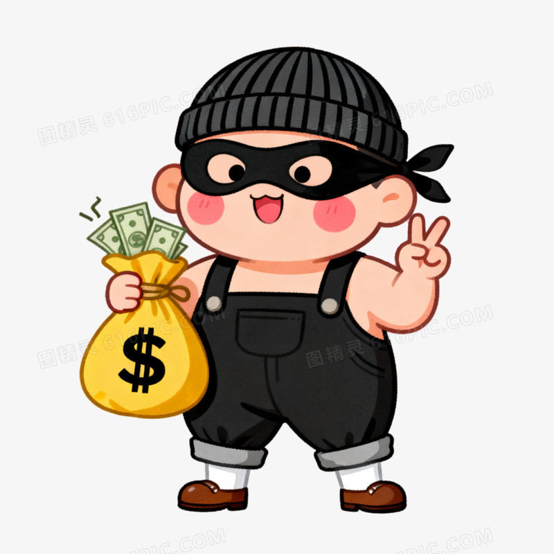 卡通手绘风强盗劫匪免抠元素