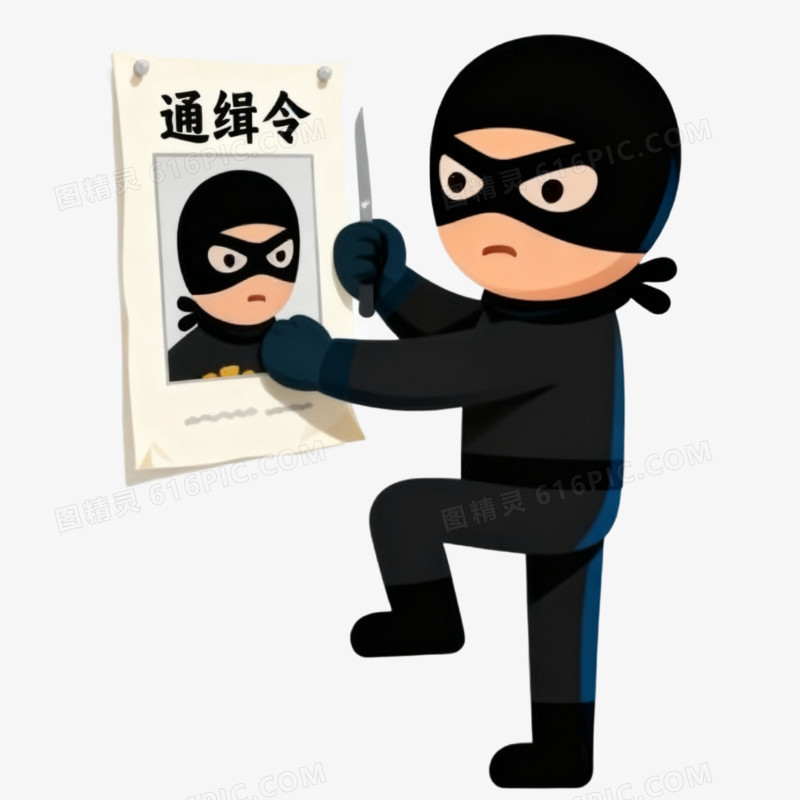 卡通手绘风强盗劫匪免抠元素