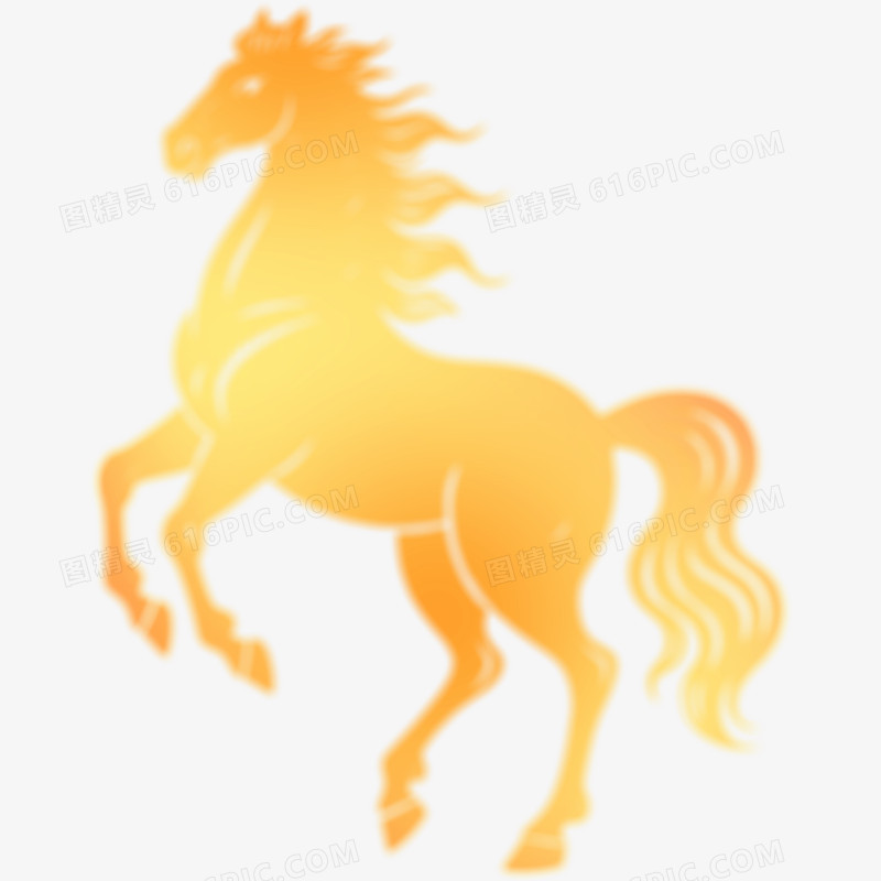 弥散渐变风马年形象免抠元素