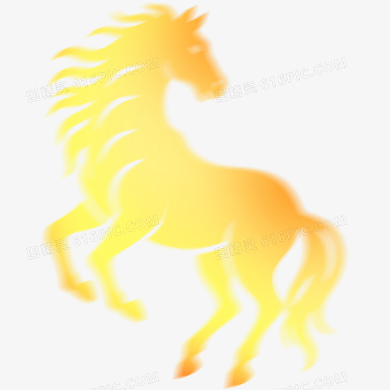弥散渐变风马年形象免抠元素