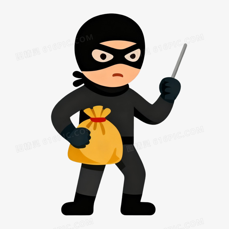 卡通手绘风强盗劫匪免抠元素