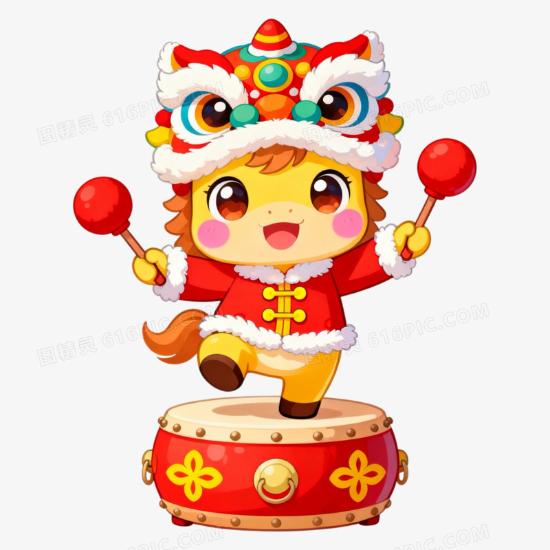 马年喜庆福马IP形象免抠元素