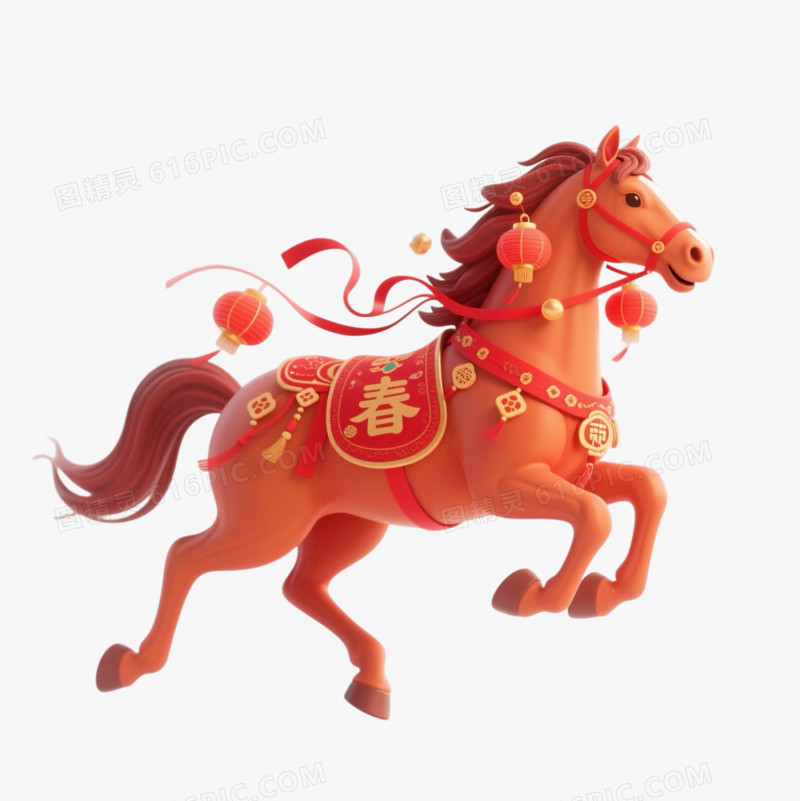 马年马形象免抠元素