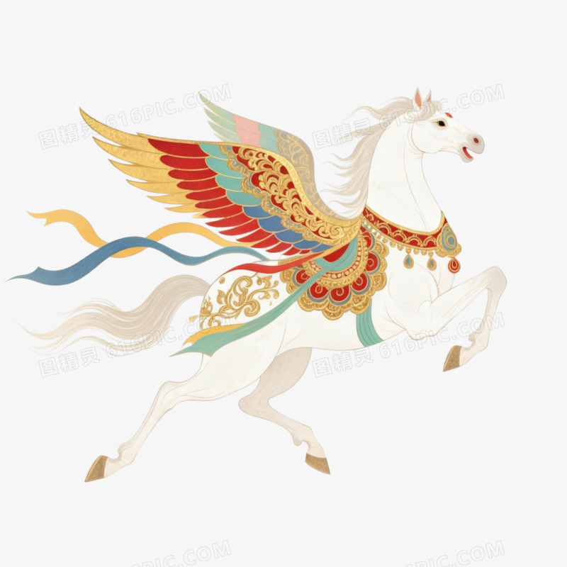 白马敦煌风马年马形象免抠元素