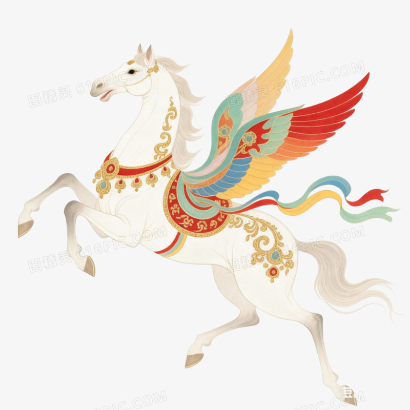 白马马年马形象免抠元素