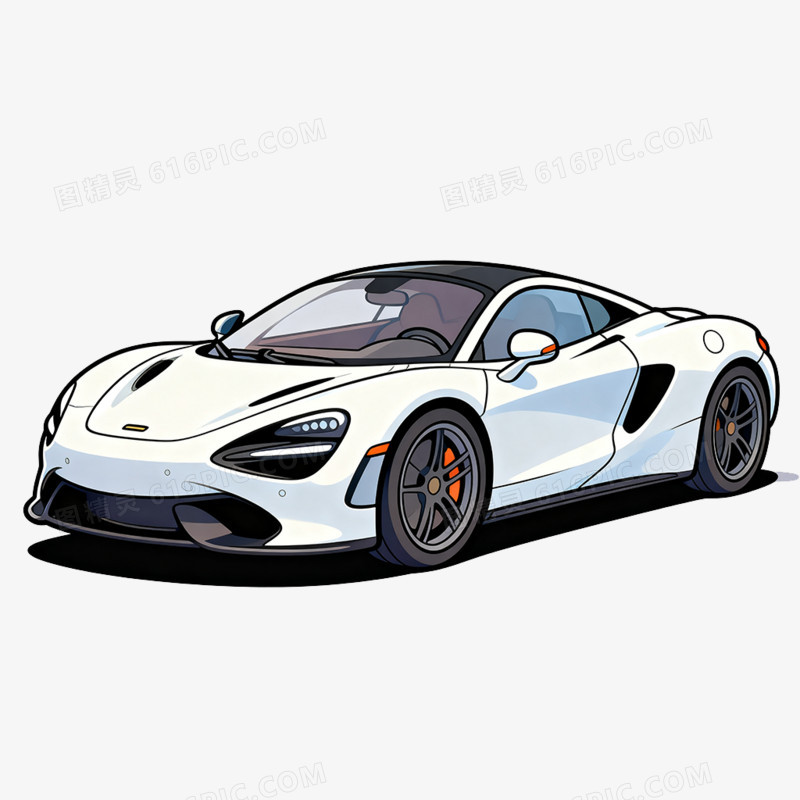 卡通手绘交通工具跑车免抠元素