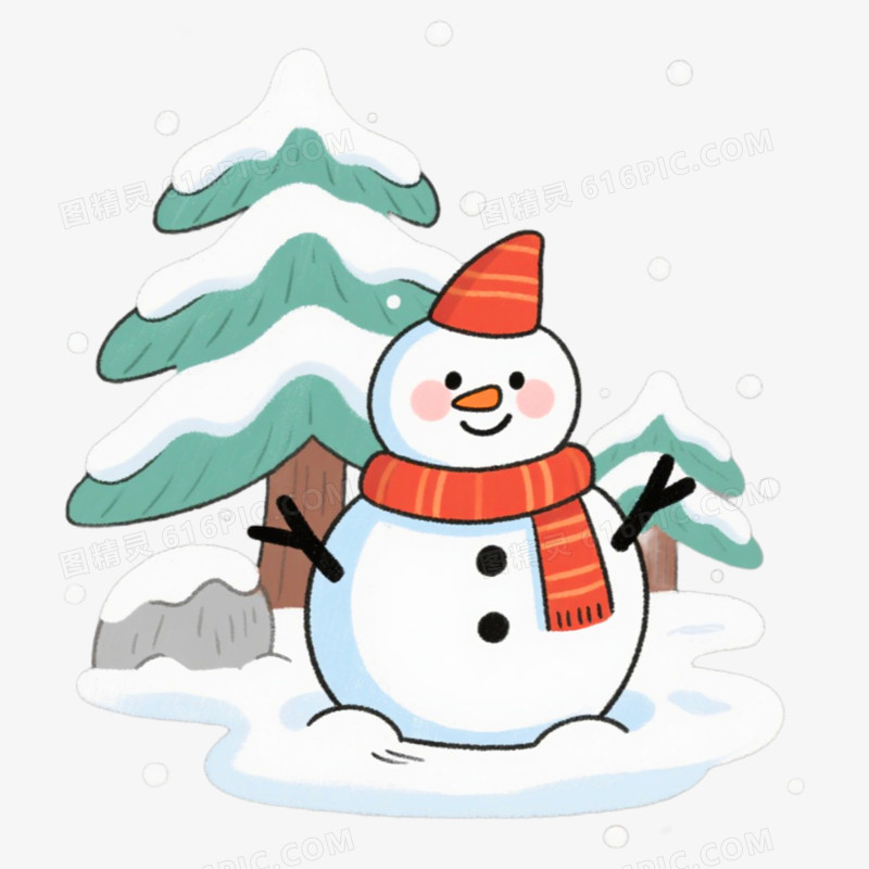 雪地雪人冬天冬日免抠元素