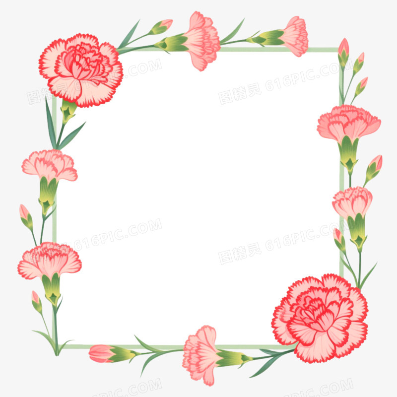 插画风格感恩节边框免抠元素