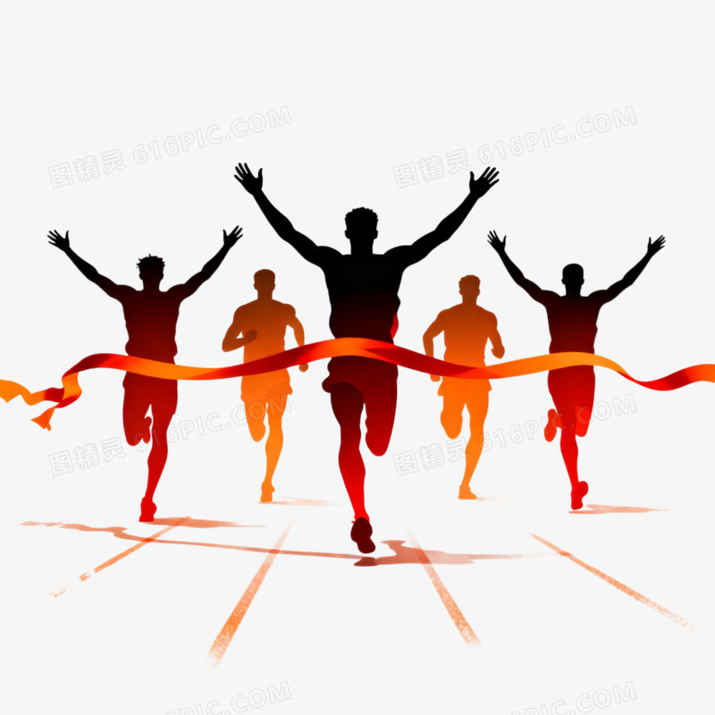 冲刺人物剪影免抠元素
