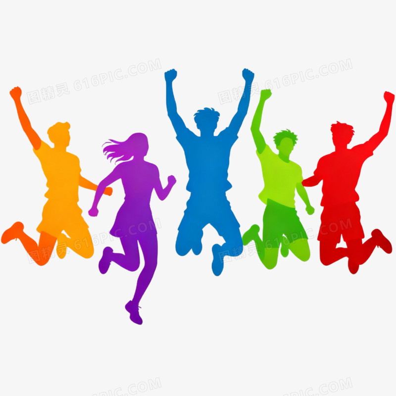 冲刺人物剪影免抠元素
