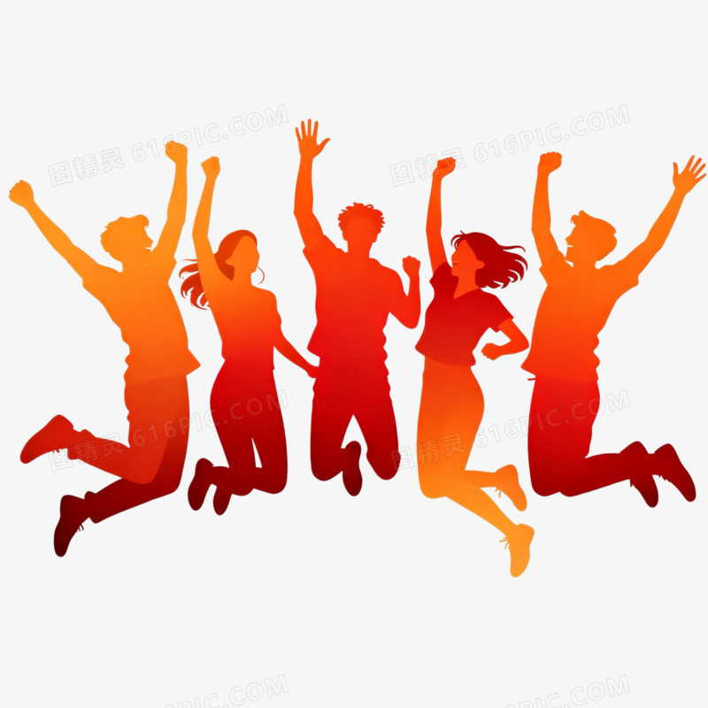 冲刺人物剪影免抠元素