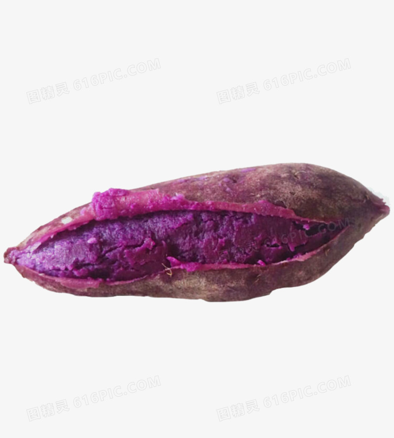 剥开的紫薯